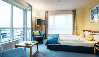 Hotelzimmer am Rhein